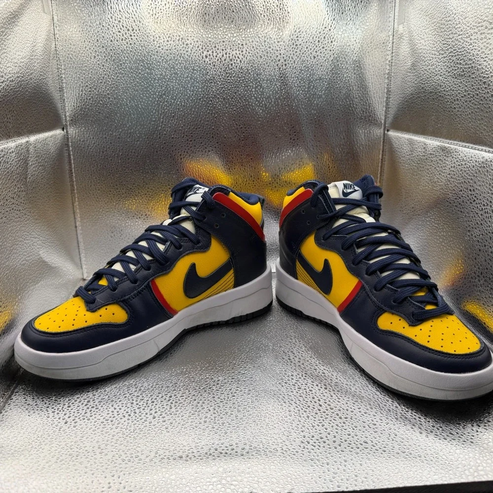 Size 8 Nike‎ Dunk High Up Rebel Michigan Yellow Black Woman Sneakers DH3718-701
